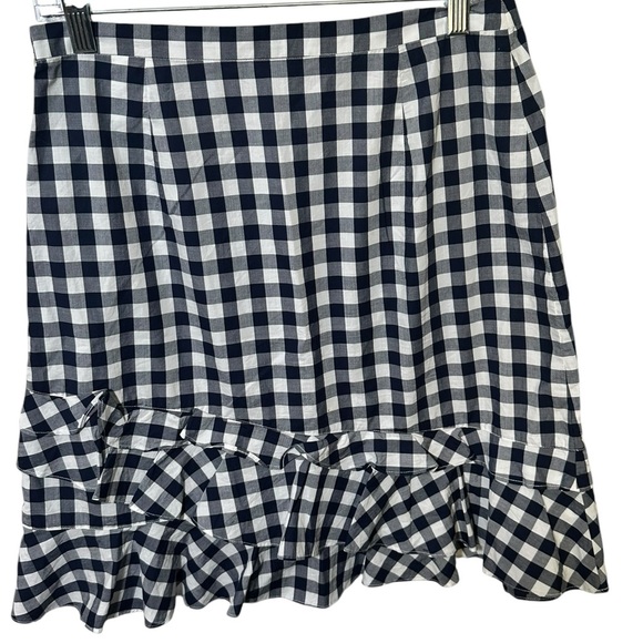 Draper James Blue and White Checkered Ruffle‎ Skirt Cotton Size 6 - Picture 2 of 6